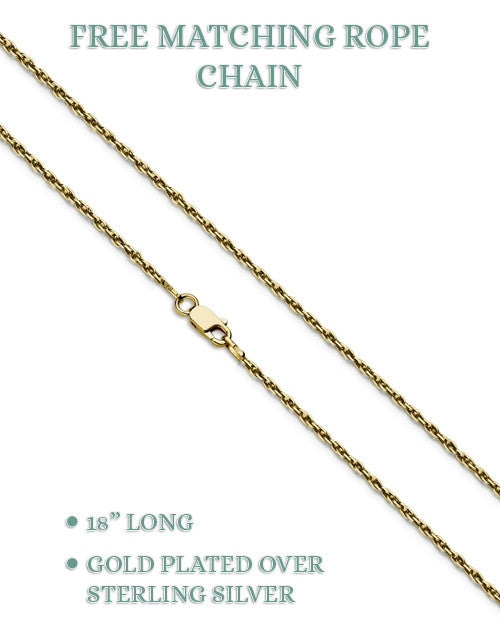 14K Gold Plated Eternity Sliding Rectangle Urn Necklace