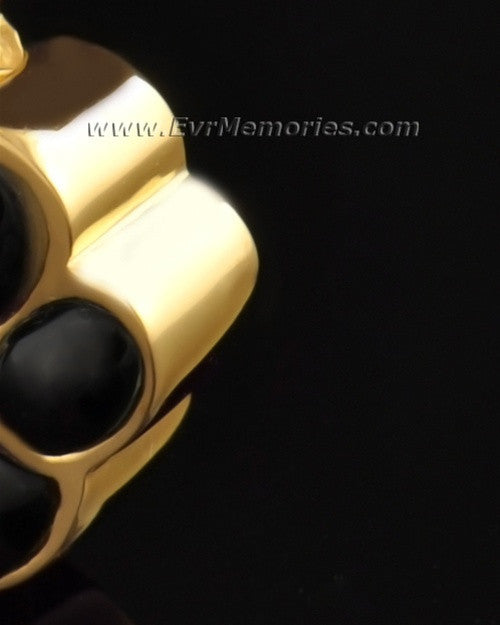 14K Gold Plated Onyx Paw Funeral Jewelry
