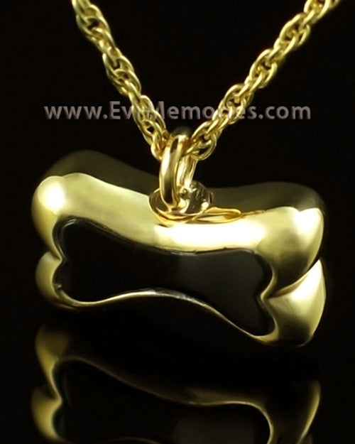 14K Gold Black Bone Cremains Jewelry