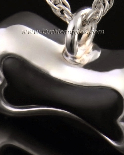 14K White Gold Black Bone Urn Keepsake