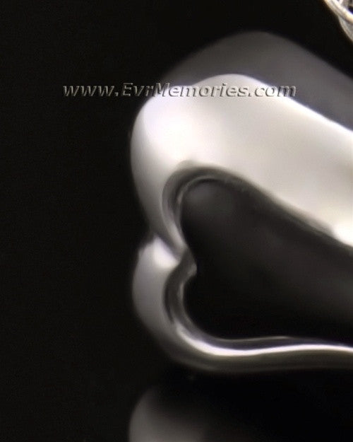 14K White Gold Black Bone Urn Keepsake