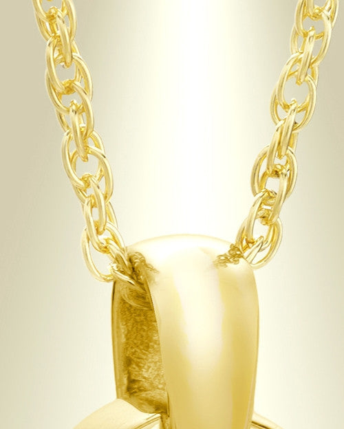 14K Gold Charming Heart Cremation Keepsake Pendant