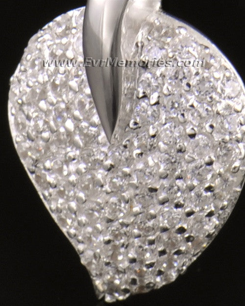 14K White Gold Blaze Heart Urn Keepsake