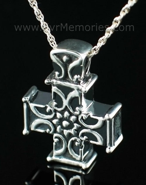 Silver Companion Memory Cross Urn Keepsake