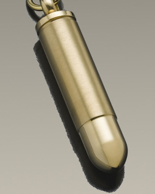 Gold Plated 357 Magnum Bullet Keychain Urn Keepsake
