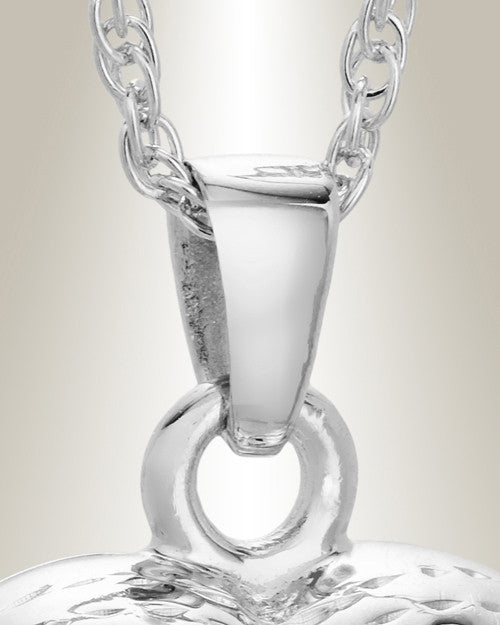 Sterling Silver Daisy Heart Jewelry Urn