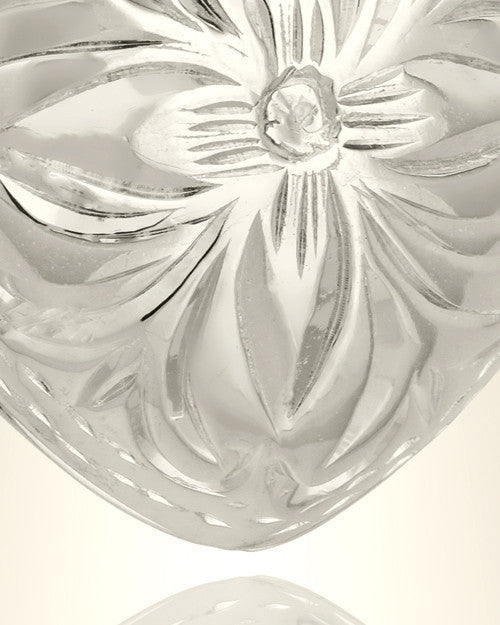 14K White Gold Daisy Heart Cremation Keepsake