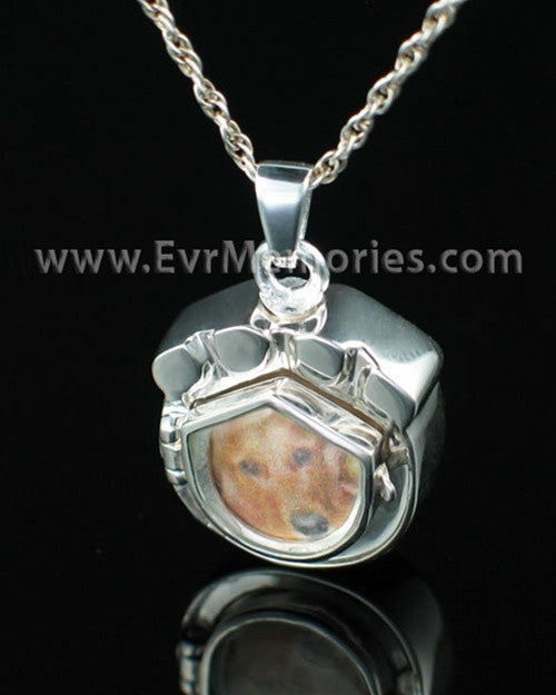 Sterling Silver Photo Paw Memorial Locket