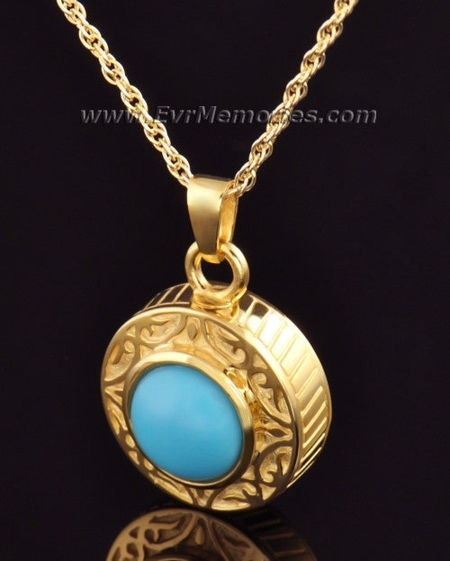 Gold Vermeil with Turquoise Urn Keepsake
