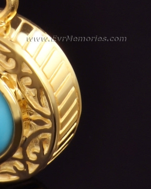 Gold Vermeil with Turquoise Urn Keepsake