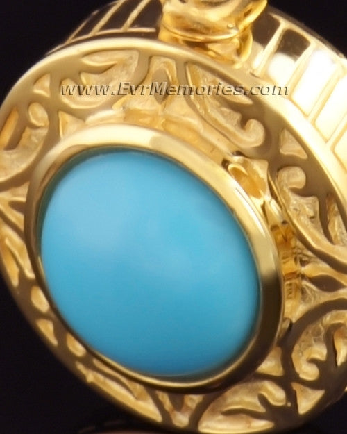 Gold Vermeil with Turquoise Urn Keepsake