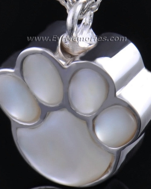 Sterling Silver Pearly Paw Funeral Jewelry