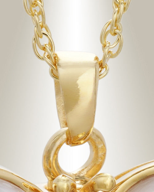 Gold Vermeil Dewy Butterfly Memorial Locket