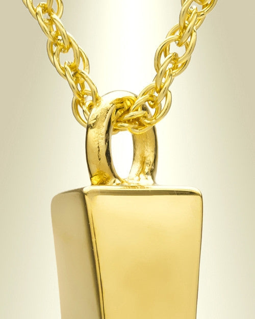 14K Gold Parchment Cross Cremation Keepsake