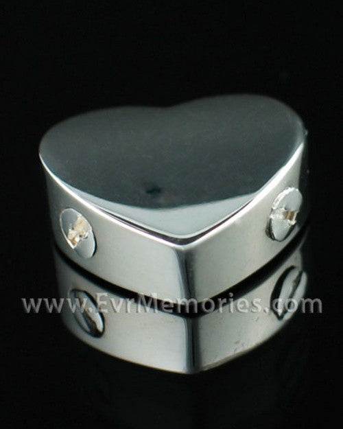 Sterling Silver Devotion Heart Cremation Urn Keepsake