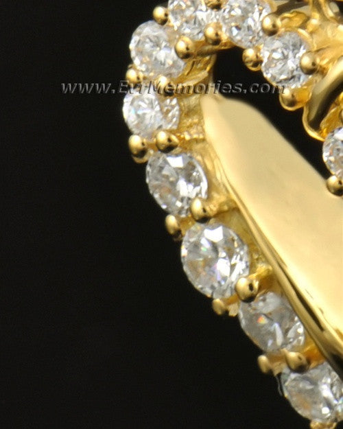 14K Gold Glimmer Heart Funeral Jewelry