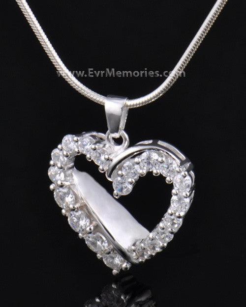 Sterling Silver Glimmer Heart Urn Necklace