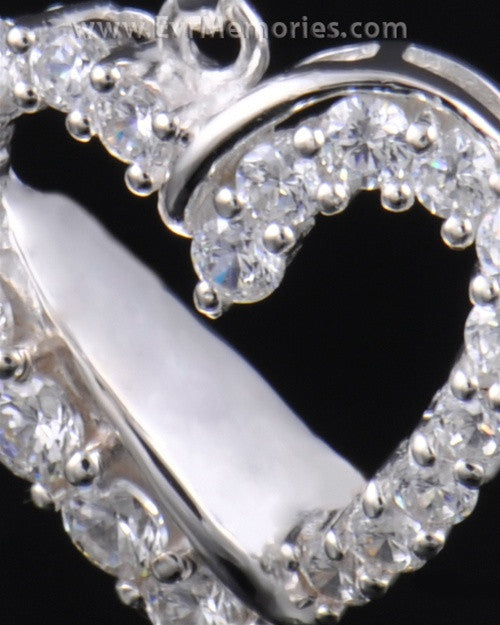 Sterling Silver Glimmer Heart Urn Necklace