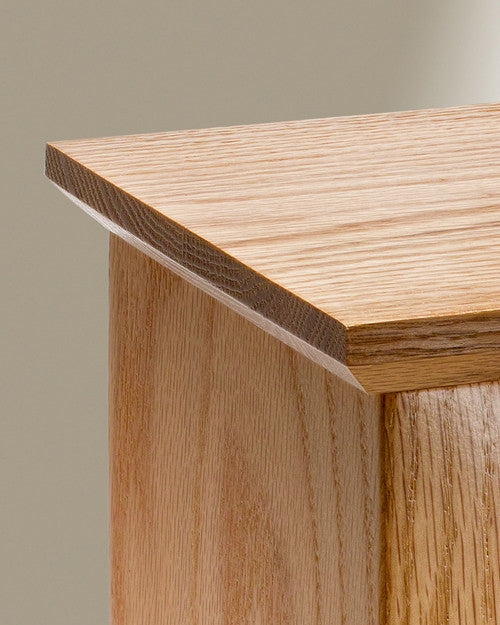 Square Oak Cremation Urn w/ Walnut Cross