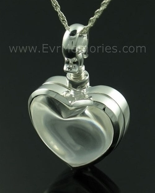 Glass Heart Photo Memorial Keepsake