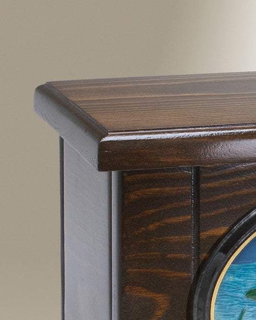 Bass Fishing Wood Cremation Urn