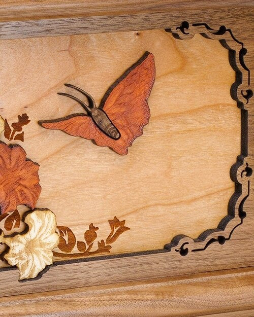 Walnut Butterfly Cremation Urn