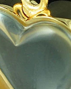 Gold Plated Clear Heart Keepsake Pendant