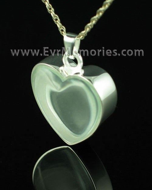 Sterling Silver Clear Heart Memorial Jewelry