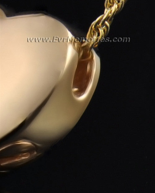 Gold Plated Dedication Heart Jewelry Urn