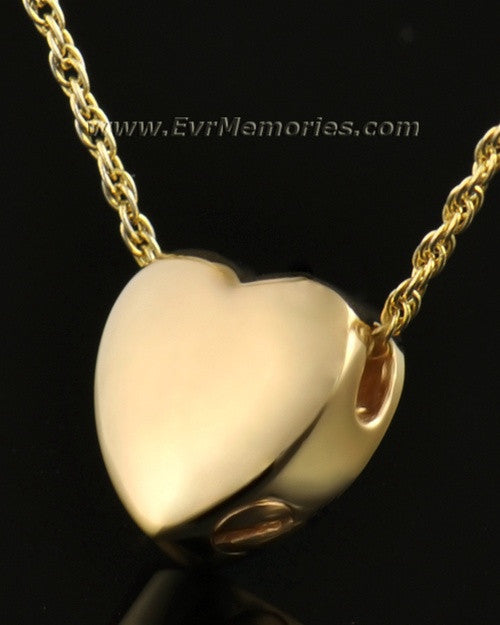 14k Gold Dedication Heart Jewelry Urn