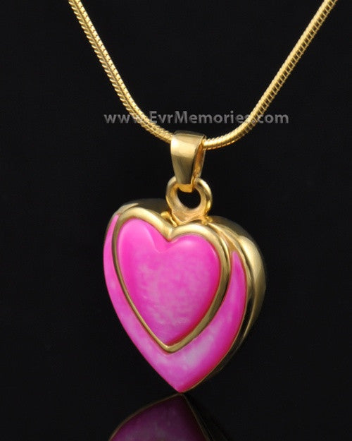 Gold Plated Crimson Heart Remembrance Pendant