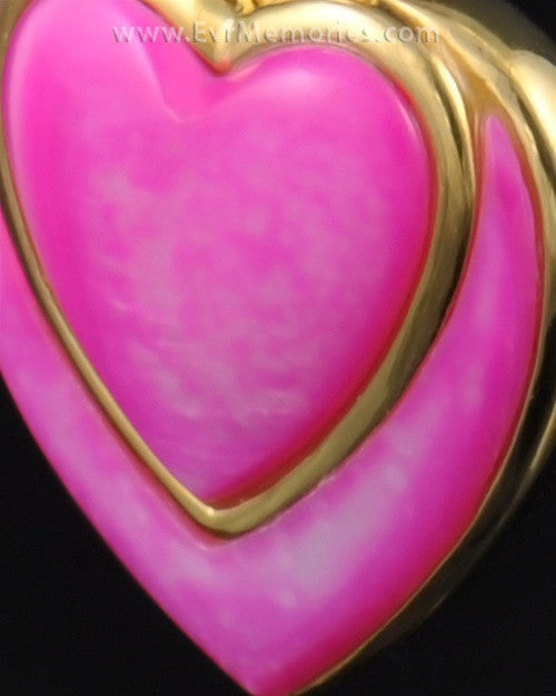 Gold Plated Crimson Heart Remembrance Pendant