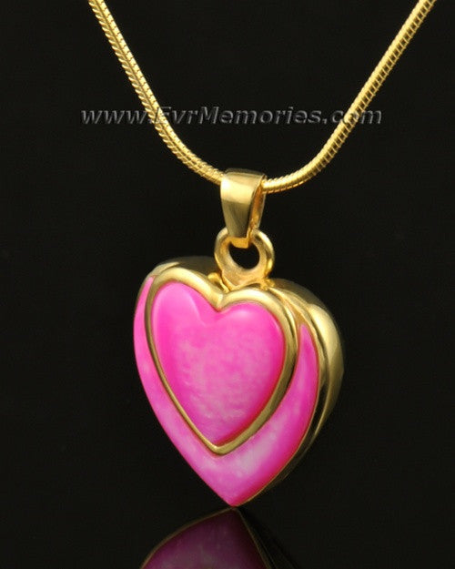 14k Gold Crimson Heart Remembrance Pendant