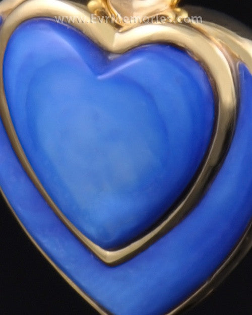 Gold Plated Indigo Heart Memorial Jewelry