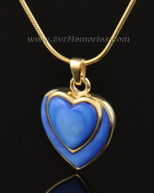 14k Gold Indigo Heart Memorial Jewelry