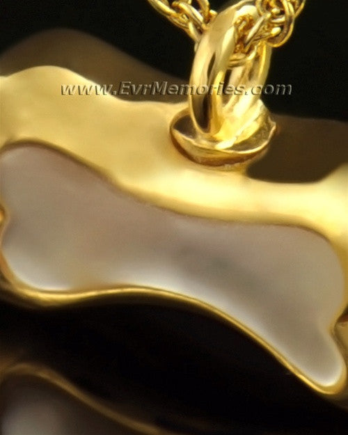 14k Gold Pearly Bone Ash Locket