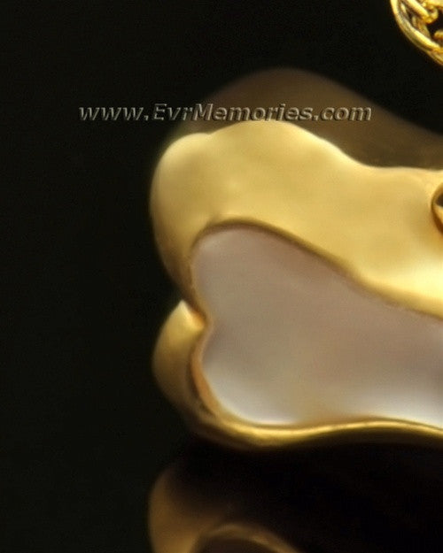 14k Gold Pearly Bone Ash Locket