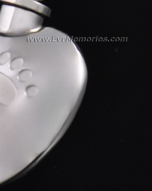 Stainless Steel Pawed Heart Pendant Keepsake