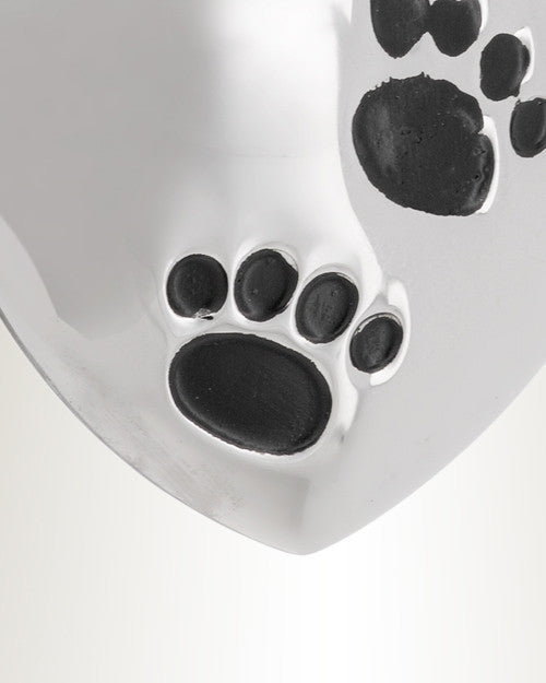 Stainless Steel Dirty Paws Heart Jewelry Urn