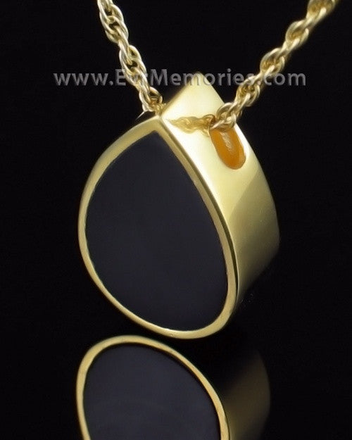 Gold Plated Onyx Tear Remembrance Jewelry