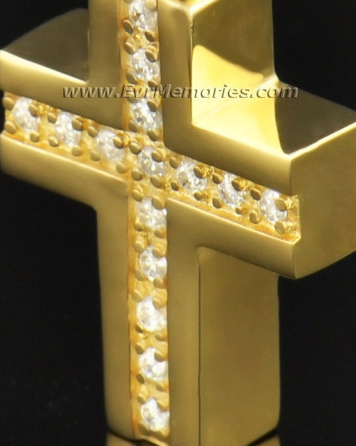 Gold Plated Brilliant Cross Keepsake Locket
