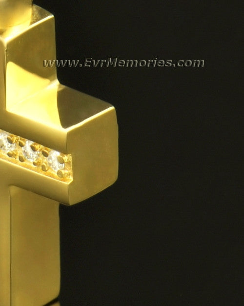 14k Gold Brilliant Cross Keepsake Locket