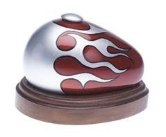 Gas Tank Red "Born to Ride" Motorcycle Keepsake Urn Silver Flame