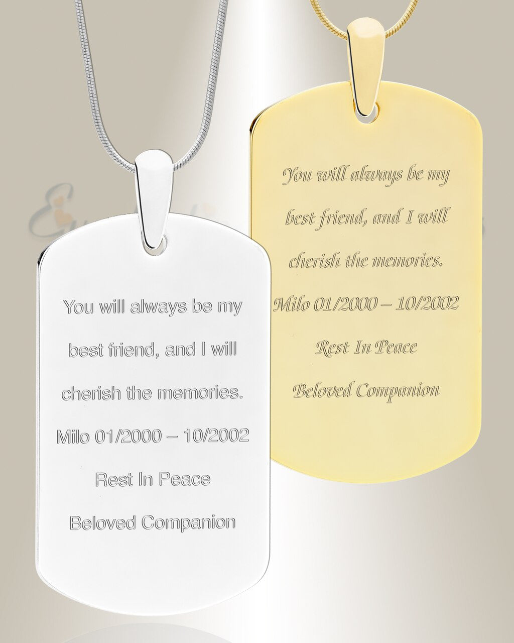 Large Dog Tag Photo Engraved Stainless Pet Keepsake
