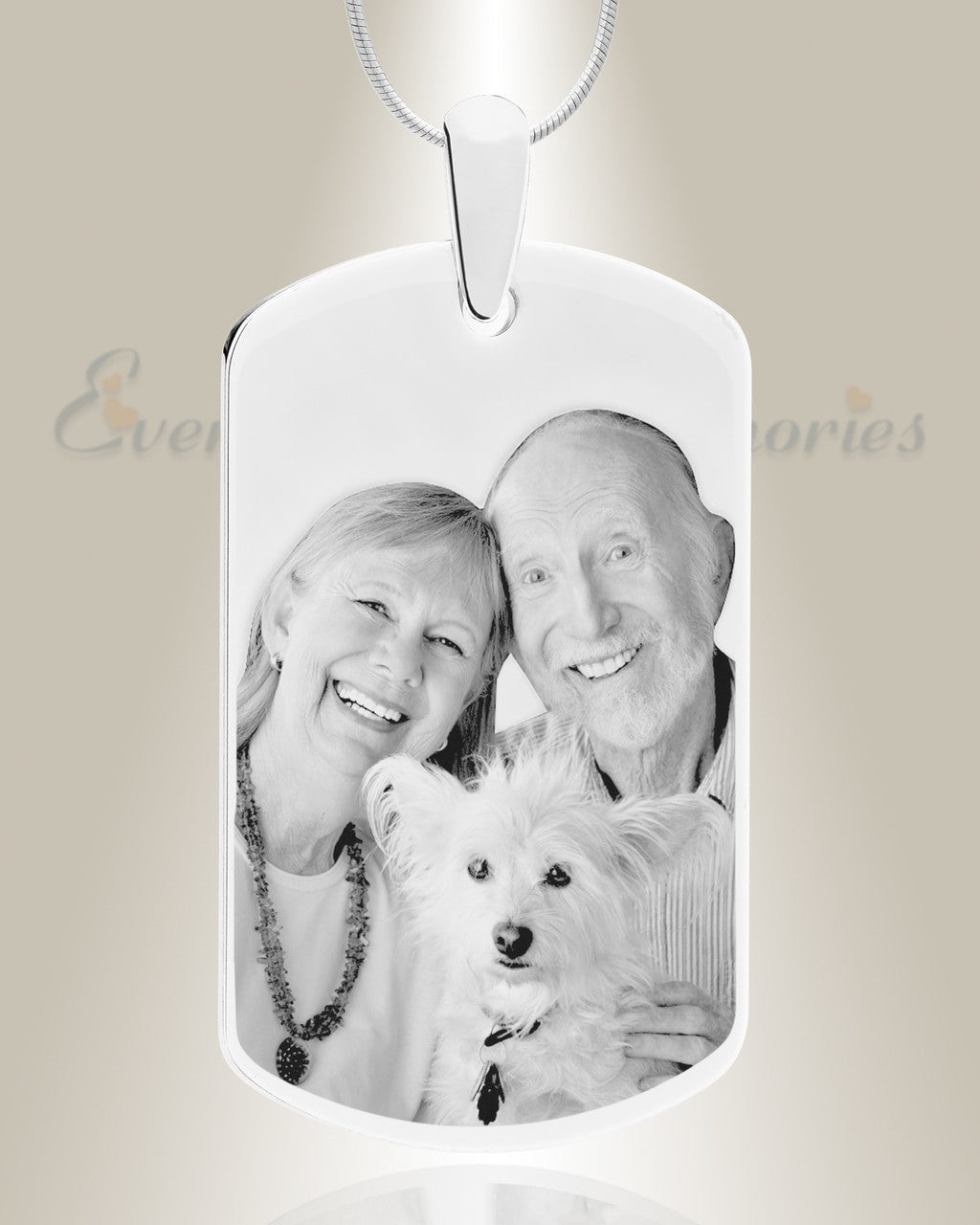 Large Dog Tag Photo Engraved Stainless Pet Keepsake