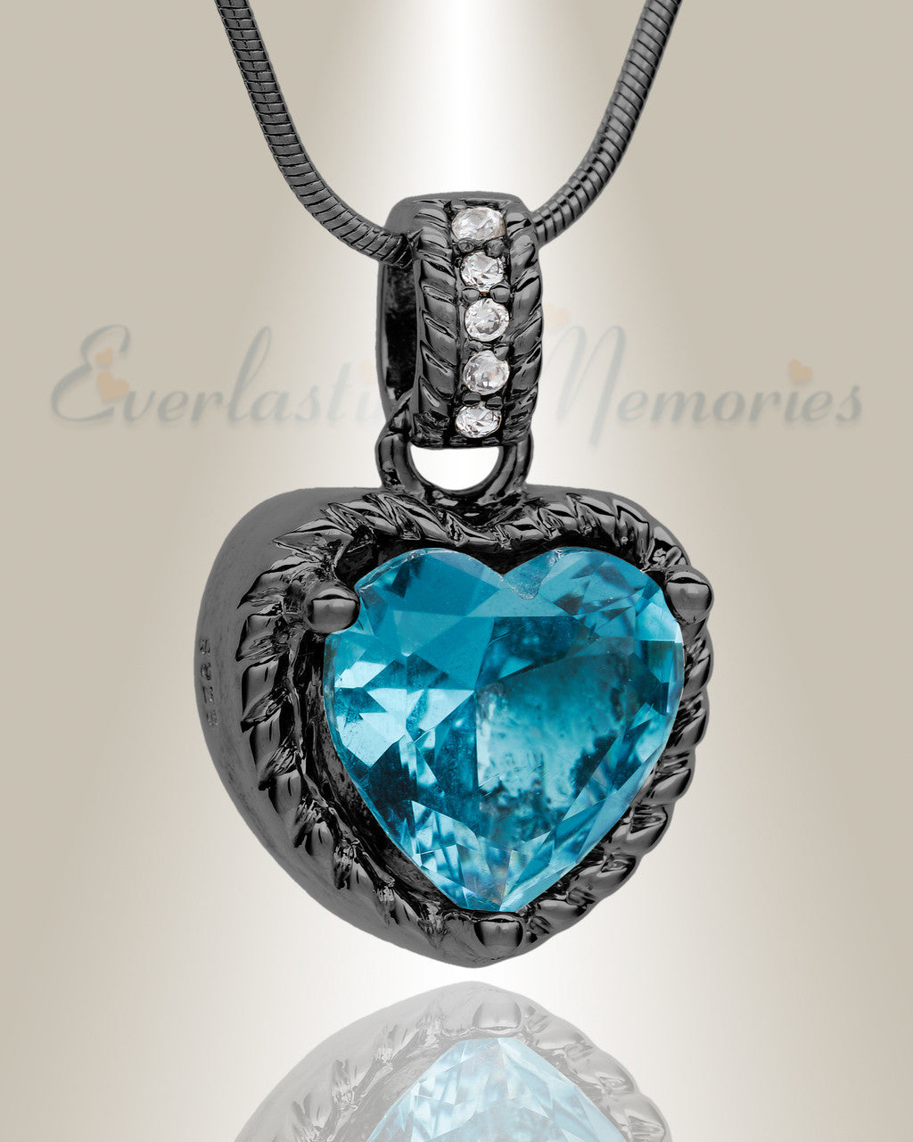 Black Sea of Hearts Cremation Jewelry