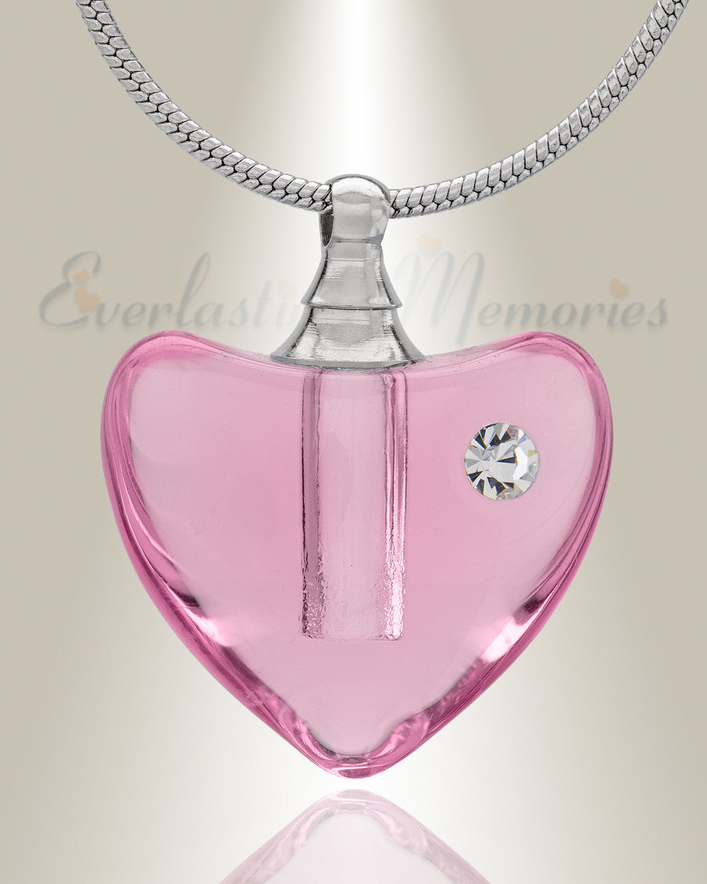Glass Locket Pink Heartfelt Cremation Jewelry