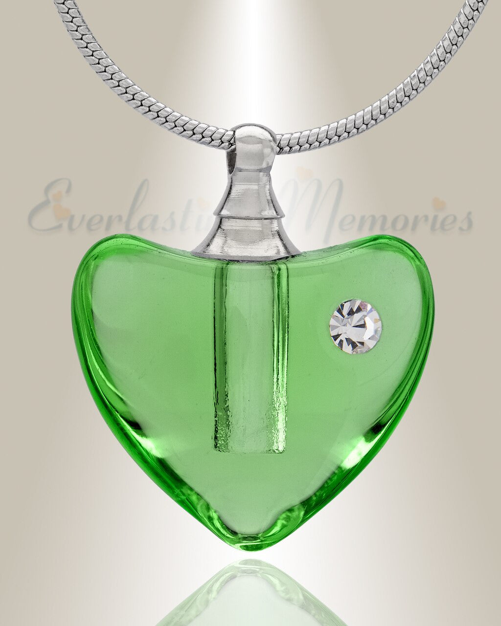 Glass Locket Green Heartfelt Cremation Jewelry