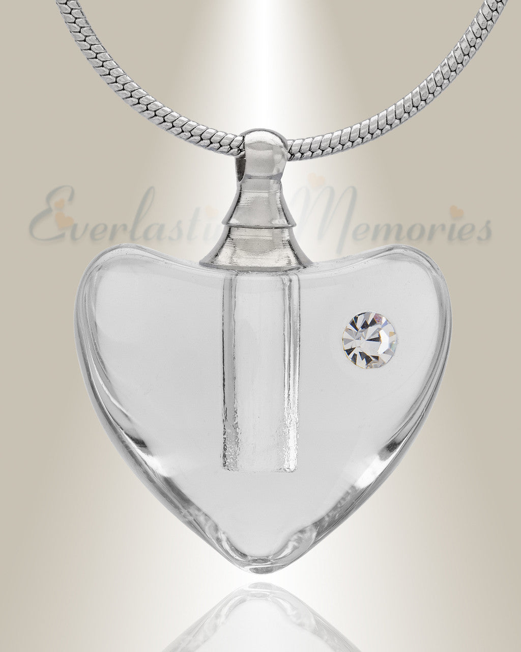Glass Locket Clear Heartfelt Cremation Jewelry