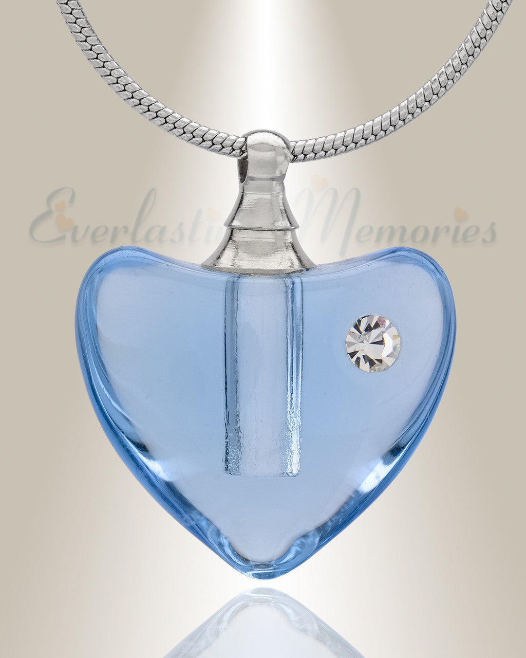 Glass Locket Blue Heartfelt Cremation Jewelry